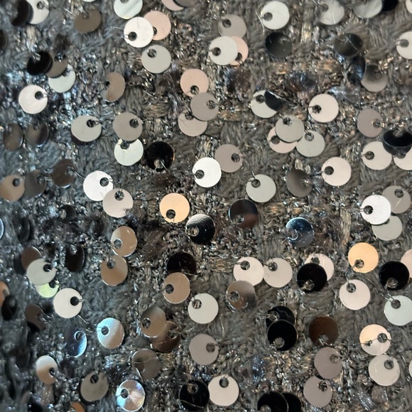 Black Sequin Faux Fur Long Jacket - Picture 9 of 11